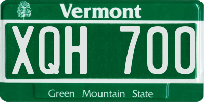 VT license plate XQH700