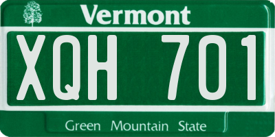 VT license plate XQH701