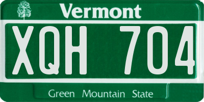 VT license plate XQH704