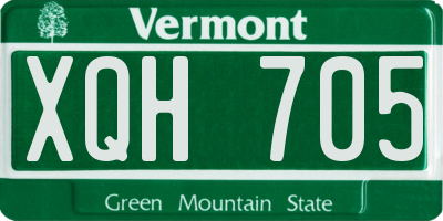 VT license plate XQH705