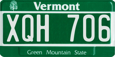 VT license plate XQH706