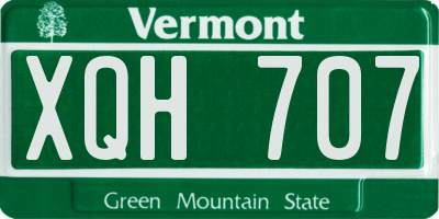 VT license plate XQH707