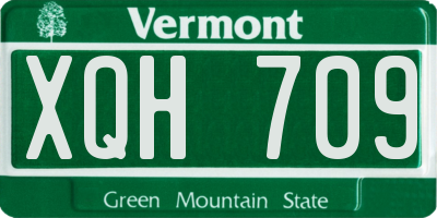 VT license plate XQH709