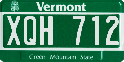 VT license plate XQH712