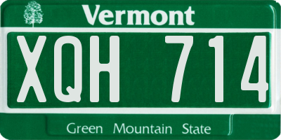 VT license plate XQH714