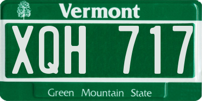 VT license plate XQH717
