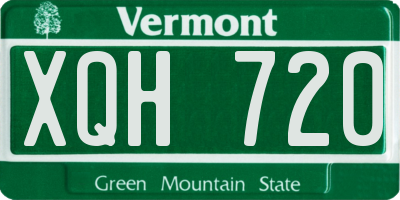VT license plate XQH720