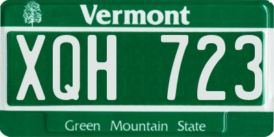 VT license plate XQH723