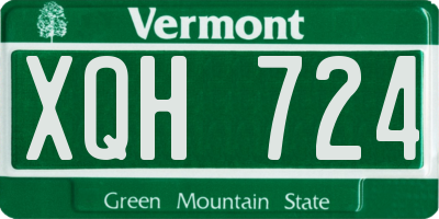 VT license plate XQH724