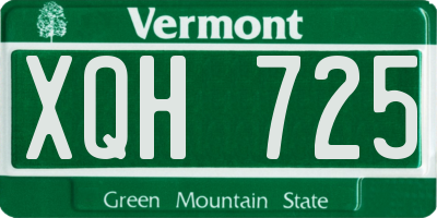 VT license plate XQH725