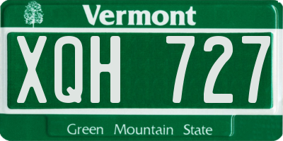 VT license plate XQH727