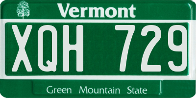 VT license plate XQH729