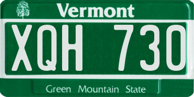 VT license plate XQH730