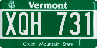 VT license plate XQH731