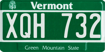 VT license plate XQH732