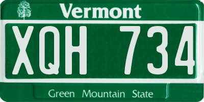 VT license plate XQH734