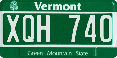 VT license plate XQH740