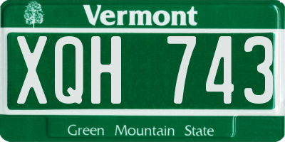 VT license plate XQH743