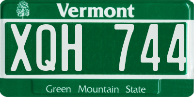VT license plate XQH744