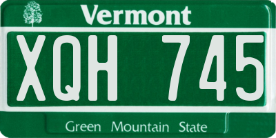 VT license plate XQH745