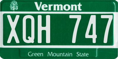 VT license plate XQH747