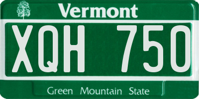 VT license plate XQH750