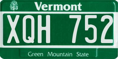 VT license plate XQH752