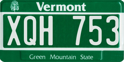 VT license plate XQH753
