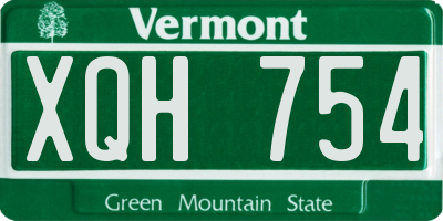 VT license plate XQH754
