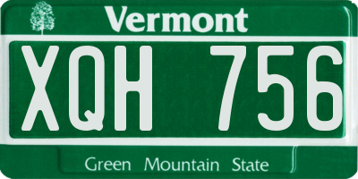 VT license plate XQH756