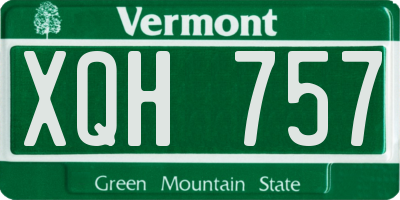 VT license plate XQH757