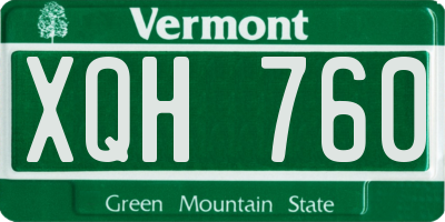 VT license plate XQH760