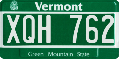 VT license plate XQH762