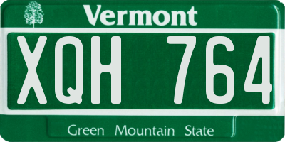 VT license plate XQH764