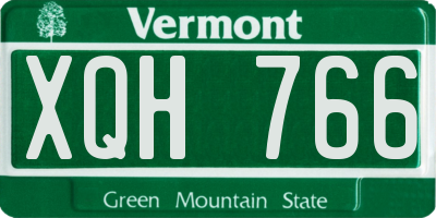 VT license plate XQH766