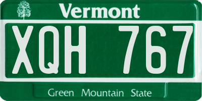VT license plate XQH767