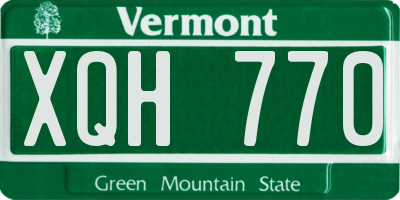 VT license plate XQH770