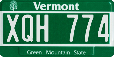 VT license plate XQH774