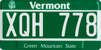 VT license plate XQH778