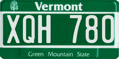 VT license plate XQH780