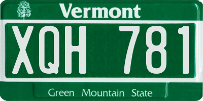 VT license plate XQH781