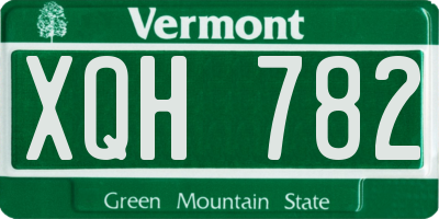 VT license plate XQH782