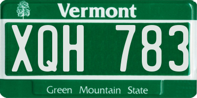 VT license plate XQH783