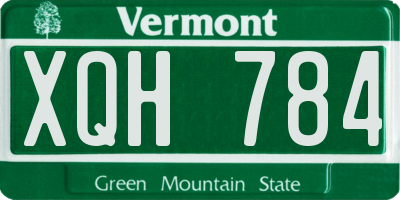 VT license plate XQH784