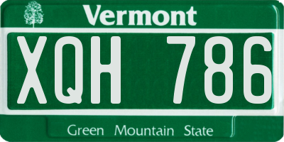 VT license plate XQH786