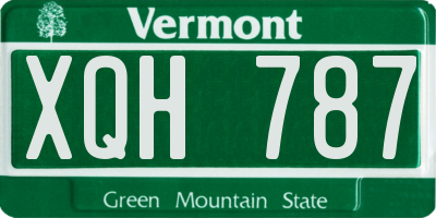 VT license plate XQH787