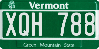 VT license plate XQH788