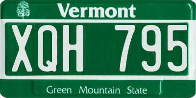 VT license plate XQH795
