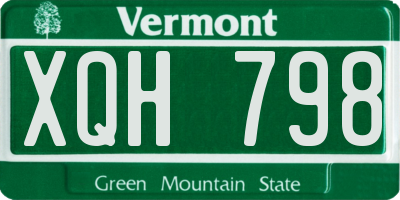 VT license plate XQH798