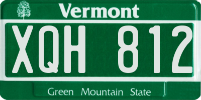VT license plate XQH812